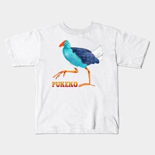 Pukeko New Zealand Bird Kids T-Shirt